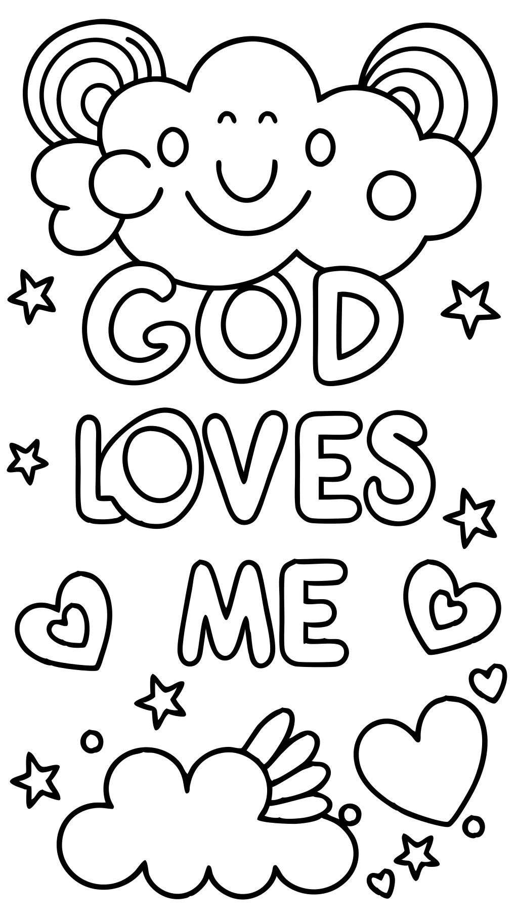 coloring pages god loves me